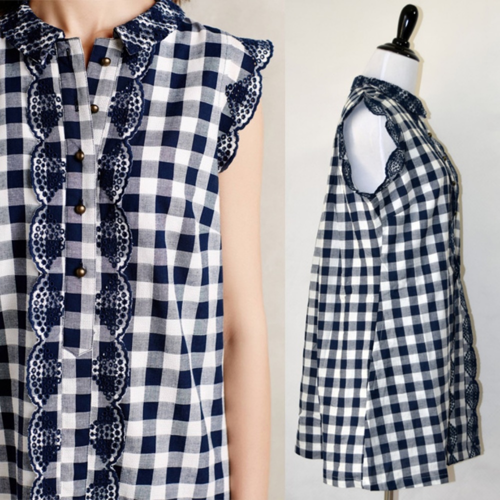 NWT Dear Creature Anthropologie Gingham Mini Dress - Picture 3 of 7